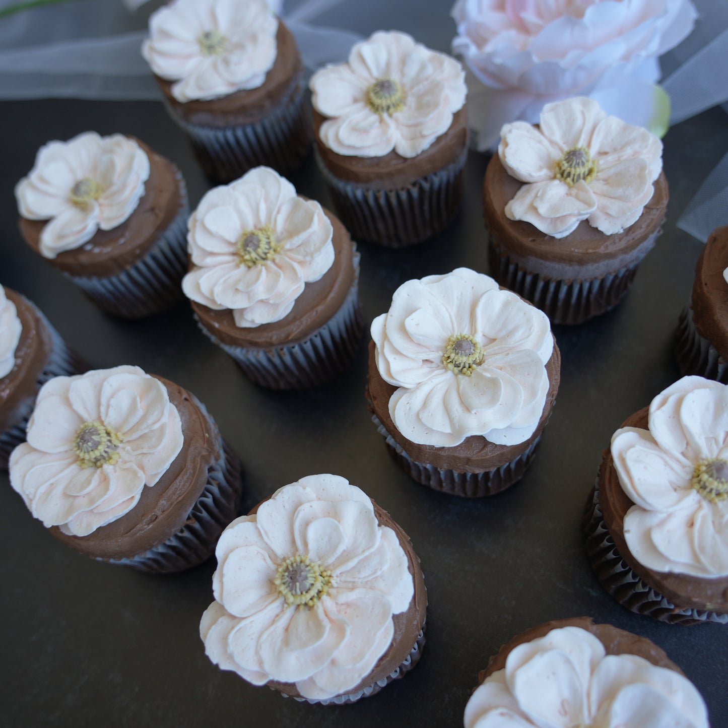 Whispering Ranunculus Cupcakes
