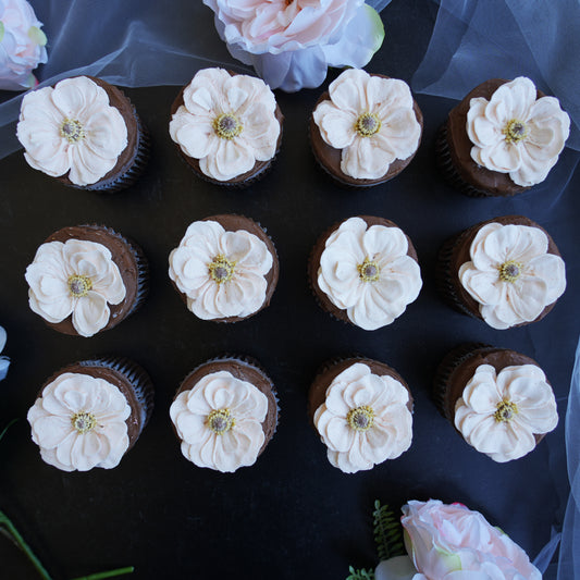 Butterfly Ranunculus Cupcakes