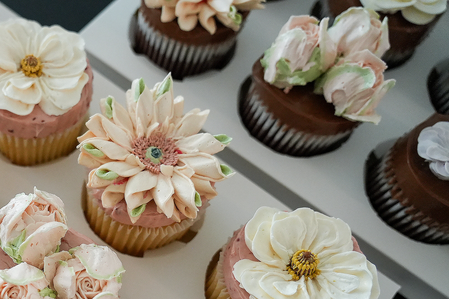 Assorted Flower Cupcakes